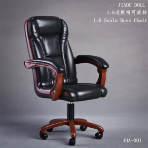 JIAOU DOLL JOA-001 1/6 Scale Male Female Stylish Retro Style Leather Swivel Boss Chair Fit 12inch Action Figure Body Model Toys - Image 4