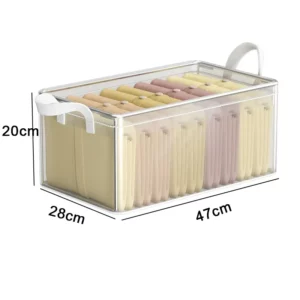 PVC Transparent Storage Basket for Clothes Underwear Storage Box Stainless Steel Frame Wardrobe Organizer Waterproof Cloth Box - Image 5