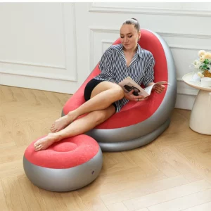 Lazy Air Sofa Bed With Pedals Modern Leisure Inflatable Sofa For Home Outdoor Office - Image 2