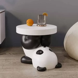Panda Ottoman Cover Round Cushion Ottoman Foot Stool Hallway Mobile Small Footrest Removable Portable Living Room Furniture Gift - Image 3