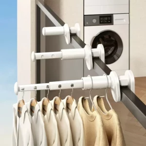 Folding Clothes Drying Rack Window Clothes Rack Foldable Clothes Hanger Drying Rack Rod for Hotel Suitable for Travel - Image 1