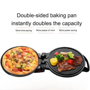JIQI Electric Crepe Maker Pizza Pancake Baking Pan Machine Griddle Chinese Spring Roll Pie Frying Grill Steak Cooker Roaster EU - Image 4