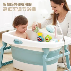 Extra Large Baby Folding Bathtub Baby Bathtub Swimming Newborn Baby Bathtub Baby Bathtub Can Sit and Lie - Image 3