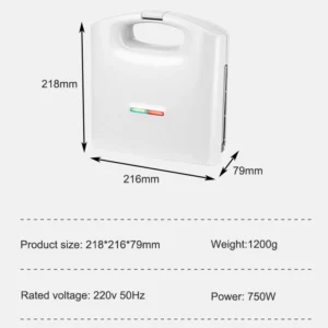 Electric Sandwich Maker Breakfast Baking Machine Cooker Pancake Grill Pan Double Plates Bread Pressure Toaster Ligh Food Oven - Image 2