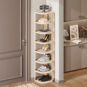 Cream Style Multi-layer Shoe Rack Ome Entrance Shoe Shelf Popular Dormitory Shoe Cabinet Large Capacity Corner Storage Hanger - Image 5