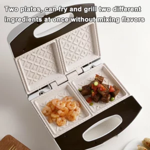 Electric Sandwich Maker Breakfast Baking Machine Cooker Pancake Grill Pan Double Plates Bread Pressure Toaster Ligh Food Oven - Image 3