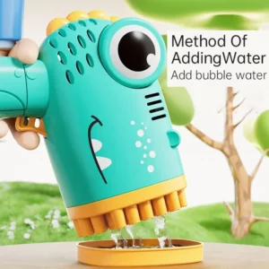 40 Holes Bubble Machine Gun Dinosaur Bubble Gun Automatic Machine Soap Bubble Gun Bath Toy Kids Toy (Not Include Battery) - Image 4
