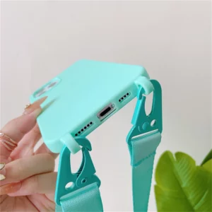 Crossbody Necklace Strap Lanyard Matte Silicone Case For iPhone 16 15 14 Pro Max 11 12 13 XR X XS 6 7 8 Plus SE Shockproof Cover - Image 6