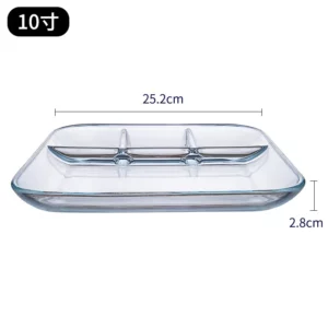 Sharing Plate Sushi Plates Clear Glass Dumpling Plates 4 Grids Vinegar Dish Sauce Compartment Japanese Plates Dip for Dumpling - Image 5