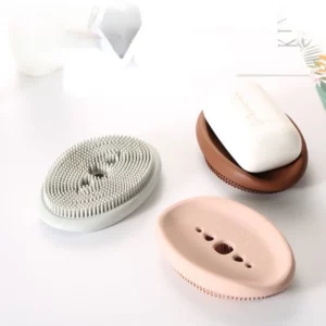 Silicone Soap Dish Creative Shower Dish Drain Plate Bathroom Soap Holder Soap Box Sponge Holder Punch-free High Quality - Image 3
