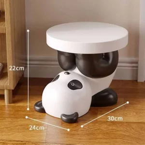 Panda Ottoman Cover Round Cushion Ottoman Foot Stool Hallway Mobile Small Footrest Removable Portable Living Room Furniture Gift - Image 4