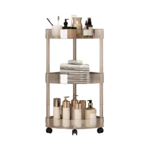 Fashion Rack Multi-Layer Transparent Bathroom Shelf Washbasin Storage Trolley Easy-Move Corner Space-Saving Toilet Rack - Image 6