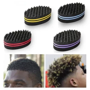 Oval Double Sides Magic Twist Hair Brush Sponge Brush For Natural Afro Coil Wave Dread Sponge Brushes Hair Braids Braiding Hair - Image 2