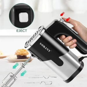800W Electric Food Mixer Double Sticks Egg Beater Knead Dough 5 Speeds Kitchen Blender Cream Jam Pudding Milkshake Hand Mixer - Image 2