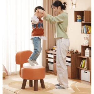 Furniture Living Room stool Solid Wood Leather Shoe Stool Living Room Small Chair Dressing Table Pedal Multi-purpose Vanity - Image 2