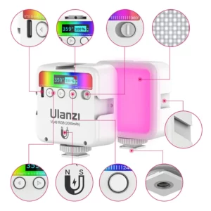 Ulanzi VL49 RGB Camera Light LED Video 2500K-9000K 800LUX Magnetic Mini Fill Light 3 Cold Shoe 2000mAh Type-C for Youtube - Image 2