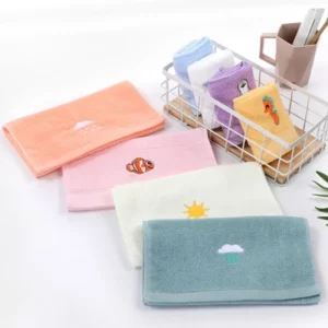 50CM*25CM Towels Baby Face Towel Soft Embroidered Absorbent Cotton Bath Towels for Newborn Kids Handkerchief Shower Stuff - Image 4