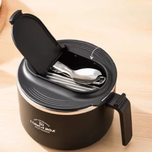GIANXI 1350ML Large Capacity Stainless Steel Japanese Ramen Bowl With Tableware/Lid Personal Lunch Box Home Portable Noodle Bowl - Image 5