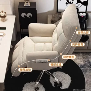 Comfy Gaming Recliner Chair - Ergonomic Backrest Office Seat for Home & Dorm, Lazy Sofa-Style PC Chair with Lumbar Support - Image 6