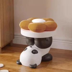 Panda Ottoman Cover Round Cushion Ottoman Foot Stool Hallway Mobile Small Footrest Removable Portable Living Room Furniture Gift - Image 6