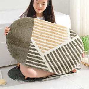 Striped Bathroom Mats Rectangular Water Absorbent Floor Carpet Non-slip Shower Mat Toilet Door Entrance Mat Bath Decoration - Image 4