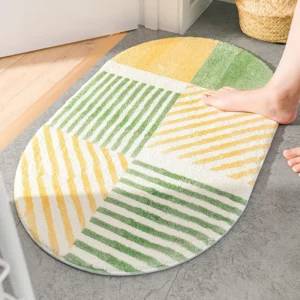 Striped Bathroom Mats Rectangular Water Absorbent Floor Carpet Non-slip Shower Mat Toilet Door Entrance Mat Bath Decoration - Image 2