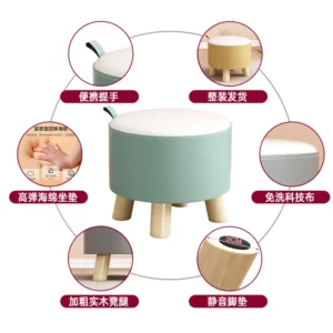 Small Household Stool, Living Room, Coffee Table, Sofa Ottoman, Cute Bench - Image 4