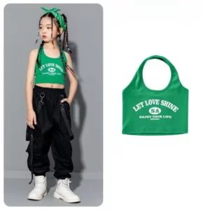 2025 Summer Girls Dance Tee Cool Modal Sleeveless T-shirts Short Design - Image 4