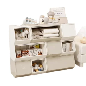 Multi-Purpose Storage Cabinet - Kids Toy Organizer & Bookshelf for Living Room/Bedroom, Space-Saving Snack & Desk Organizer - Image 6