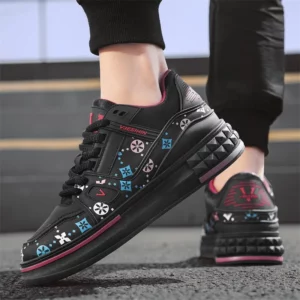 2025 Spring New Men's Shoes Fashion Printed Casual Board Shoes Thick Soles Increase All Comfortable Sports Shoes - Image 4