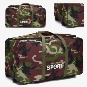 600D Camouflage Luggage Moving Big Bag Thick Waterproof Oxford Cloth Moving Artifact Large Storage Men's Travel Bags Duffle Bag - Image 2