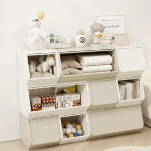 Multi-Purpose Storage Cabinet - Kids Toy Organizer & Bookshelf for Living Room/Bedroom, Space-Saving Snack & Desk Organizer - Image 1