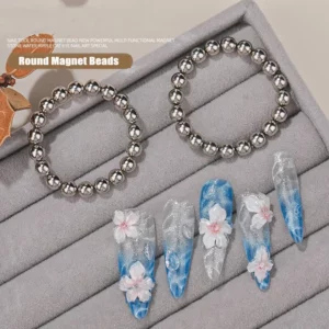Round Magnetic Bead Nail Art Multi-Functional Powerful Magnet Cube Stones for Water Wave Ripple Cat Eye Design Manicure Tools - Image 2