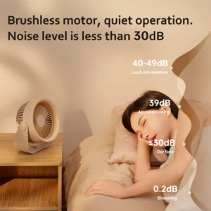 Portable Electric Fan 3600mAh Wireless Air Circulator Fan Cordless Desktop Wall Ceiling Air Cooling Cooler Quiet Ventilator - Image 4
