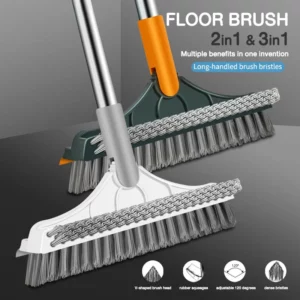 3 In 1 Cleaning Brush Cleaner Brush For Cleaning Bathroom Brush With Long Handle Rotating Floor Brush Crevice Brush - Image 1