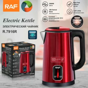 RAF 2.5L High Quality Double Wall Insulation Cool Touch Free Electric Kettle Water Kettle With Keep Warm Function - Image 3