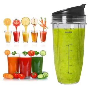Y21A 2 Pack Replacement 24Oz Cup with Spout Lid for Nutri Ninja Auto IQ Series Blenders with BL450/BL454/BL456/BL480/BL481 - Image 3