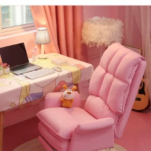 2025 New gaming chair pink office computer chair comfortable soft gamer chair PU Leather chair Rotating recliner with footrest - Image 6