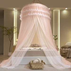 Elevated and Encrypted Suspended Ceiling Mosquito Net Three Door Princess Style Dome Floor To Ceiling Mosquito Net Beautiful - Image 4