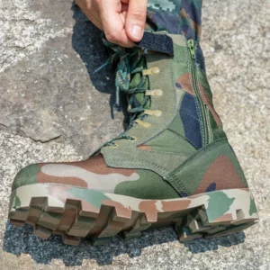 Camouflage Tactical Climb Boots Men High Top Side Zipper Training Desert Combat Work Boots Outdoor Mountaineering Hiking Shoes - Image 2