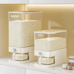 Sealed Rice Storage Box Moisture-Proof Insect-Proof Grain Container Push Dispenser Dry Food Storage Kitchen Grain - Image 3