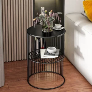 Nordic Iron Light Luxury Side Table Small Coffee Table Flower Few Sofa Corner Cabinet Rack Living Room Mini Round Corner Table - Image 5