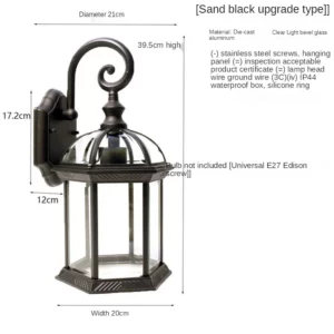 Retro wall lamp of sitting room corridor contracted leds villa outdoor balcony waterproof outdoor corridor lamp - Image 5