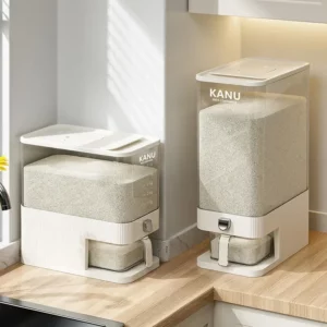 Sealed Rice Storage Box Moisture-Proof Insect-Proof Grain Container Push Dispenser Dry Food Storage Kitchen Grain - Image 2