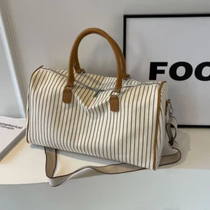 High Capacity Striped Canvas Fashion Travel Bags 2024 Versatile Hot Sale Ladies Bag Bolsa De Viaje Bolsa Femininas - Image 2