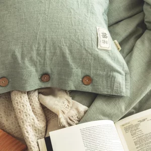 100% Cotton Pillowcase for Bed Skin-friendly Bed Sleep Pillow Cover 48x74cm with Button Pillowslip 2pcs Rectangle Pillow Case - Image 5