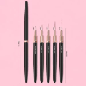 Black Nail Art Liner Brushes 5Sizes Painting Nail Design Pen /8/12/20/25mm Drawing Tool for Long Lines Thin Details Manicure Pen - Image 5