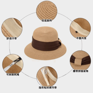 New Arrival Sun Beach Hat Female Summer Sun Cap Foldable Travel Straw Hat Students Travel Folding Hat Girls Travel Hat B-7842 - Image 2