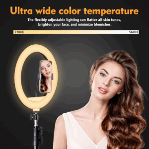 LED Ring Light with 160cm Tripod Stand, Fill Light with Phone Holder, Live Broadcast Lamp&Tripod for YouTube TikTok Video Phone - Image 4