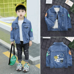 2024 New Autumn Jacket For Boy Jean Coat Cartoon Kids Outwear Spring Denim Jacket Boy Windbreaker Children Jacket - Image 3
